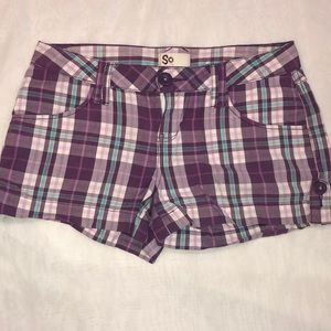 Purple & Teal plaid shorts size 3